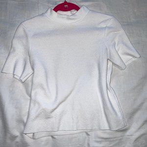 White mock neck t-shirt